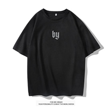 HXY1133TP38-控价58麂皮绒质感短袖t恤男士美式夏季潮牌五分袖，男装T恤，电商A102